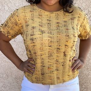 Vintage cropped frayed shirt